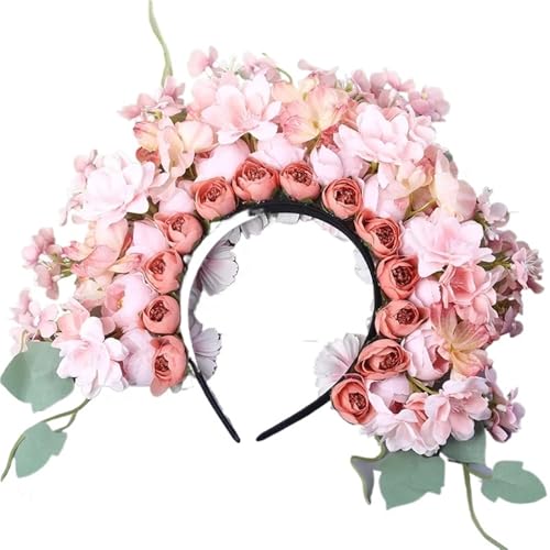 Blumenkranz Haare Girlanden-Kopfschmuck, am Kopf befestigtes Blumen-Stirnband(Color7) von ZWCSHUU