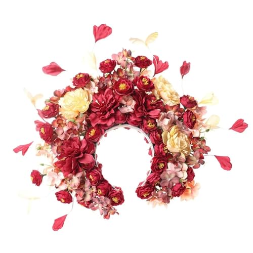Blumenkranz Haare Haarnadel-Blumenkrone, doppelseitiger integrierter Haarschmuck, Seidenblumen-Haarschmuck(Style7) von ZWCSHUU