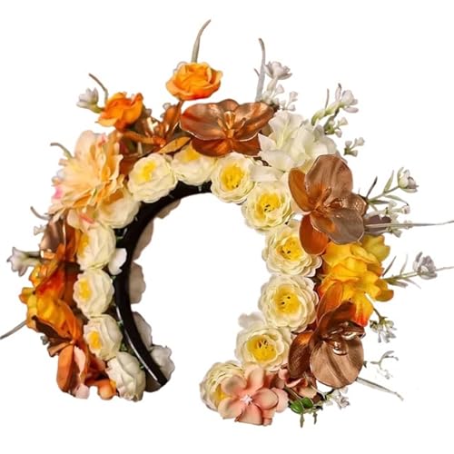 Blumenkranz Haare Haarnadel-Blumenkrone, doppelseitiger integrierter Haarschmuck, Seidenblumen-Haarschmuck(Style8) von ZWCSHUU