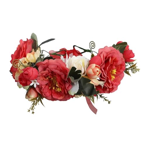 Blumenkranz Haare Rosenblütenkronen, romantische Blumengirlanden for Braut, Hochzeit, Frauen, Blumenkranz(Color2) von ZWCSHUU