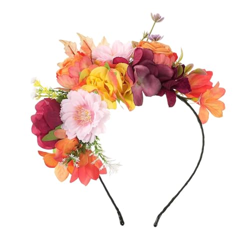 Blumenkranz Haare Simulation Blumen Haarbänder for Frauen Stirnband Haar Hoop Haarbänder Kopfschmuck(Color1) von ZWCSHUU