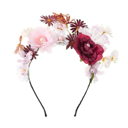 Blumenkranz Haare Simulation Blumen Haarbänder for Frauen Stirnband Haar Hoop Haarbänder Kopfschmuck(Color2) von ZWCSHUU