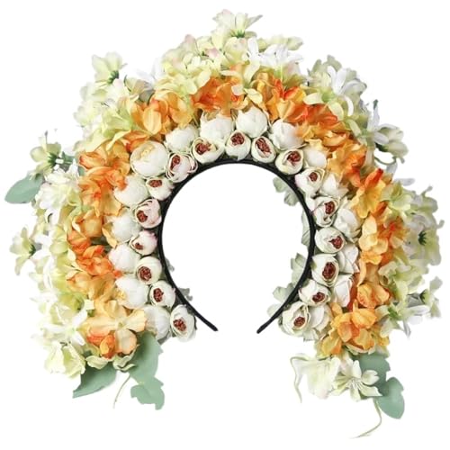 Blumenkranz Haare Tragen eines Blumenkopfschmucks. Seidenblumenstirnband. Blumenstirnband(Color2) von ZWCSHUU