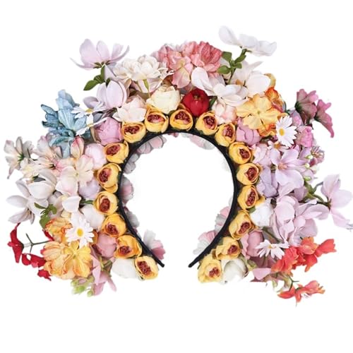 Blumenkranz Haare Tragen eines Blumenkopfschmucks. Seidenblumenstirnband. Blumenstirnband(Color5) von ZWCSHUU