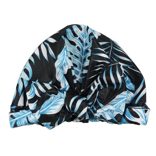 Wasserdichte Duschhaube, gestreifte Badehauben mit verstellbarem Gummiband, stilvolle Duschhaube for Frauen mit langem, dickem Haar Duschhaube für Damen(21) von ZWCSHUU