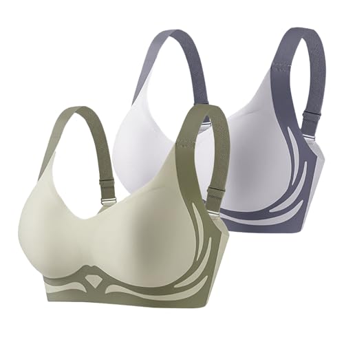 2er Pack Damen Push Up BH – Ohne Bügel, Nahtlos, Anti-Sagging, Perfekt für Alltag & Sport Damen Weich Bequemer BH Unterwäsche Bra von ZWDC