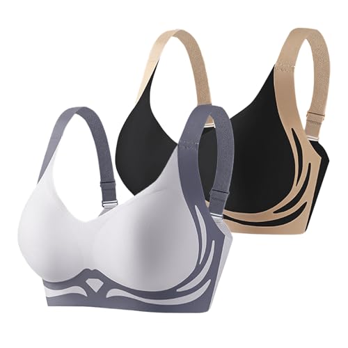 2er Pack Damen Push Up BH – Ohne Bügel, Nahtlos, Anti-Sagging, Perfekt für Alltag & Sport Damen Weich Bequemer BH Unterwäsche Bra von ZWDC
