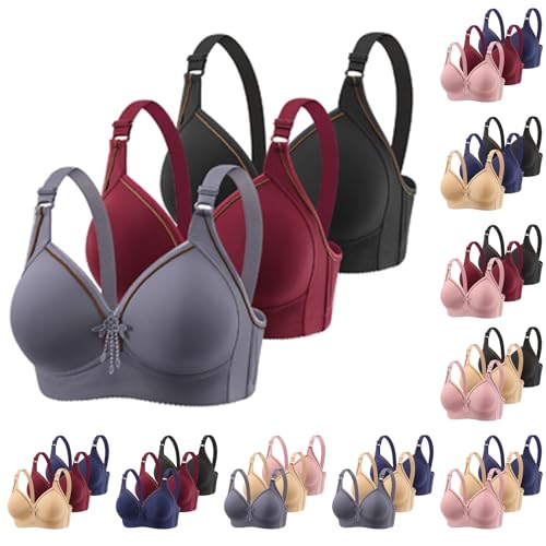3er Pack BH Damen mit Bügel Push Up Sport BH BH Set Frauen Sexy Starker Halt Große Brüste Klassische BH Set für Damen Bequemer BH Unterwäsche Bra Unterwäsche Bra für Alltag 3er Pack BH Damen mit Bügel Push Up Sport BH BH Set Frauen Sexy Starker Halt Große Brüste Klassische BH Set für Damen Bequemer BH Unterwäsche Bra Unterwäsche Bra für Alltag von ZWDC