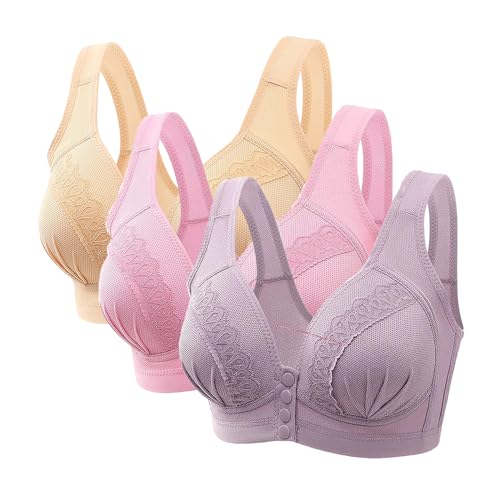 3er Pack BHS Damen Ohne Bügel Push Up BH Set Frauen Sexy Bustier Crop Top Sport-BHS Trainings-BH mit verstellbarem für Alltag Yoga Fitness Sport Outdoor von ZWDC