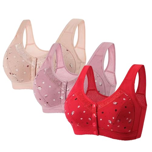 3er Pack BHS Damen Ohne Bügel Push Up BH Set Frauen Sexy Bustier Crop Top Sport-BHS Trainings-BH mit verstellbarem für Alltag Yoga Fitness Sport Outdoor von ZWDC