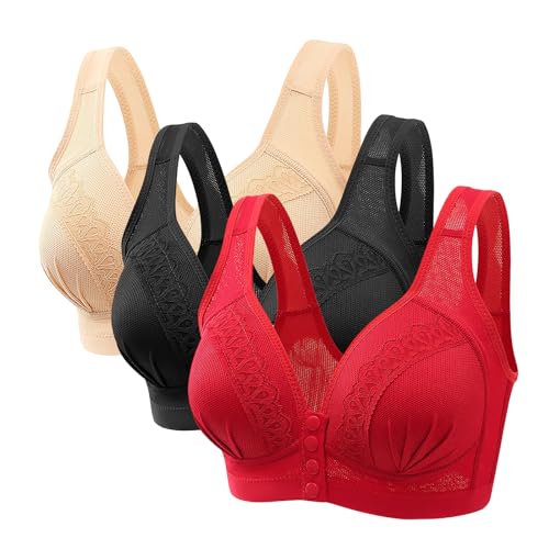 3er Pack BHS Damen Ohne Bügel Push Up BH Set Frauen Sexy Bustier Crop Top Sport-BHS Trainings-BH mit verstellbarem für Alltag Yoga Fitness Sport Outdoor von ZWDC