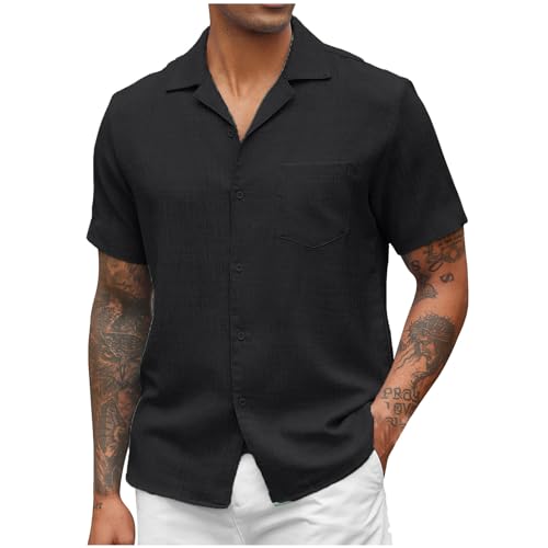 Herren Hemd Kurzarm Bügelfrei Casual Button Down Freizeithemden mit Tasche Textured Casual Shirt Regular Fit Fischgrätmuster Hemden elastisches Y2k Sommerhemd Herren Hemd Kurzarm Bügelfrei Casual Button Down Freizeithemden mit Tasche Textured Casual Shirt Regular Fit Fischgrätmuster Hemden elastisches Y2k Sommerhemd von ZWDC