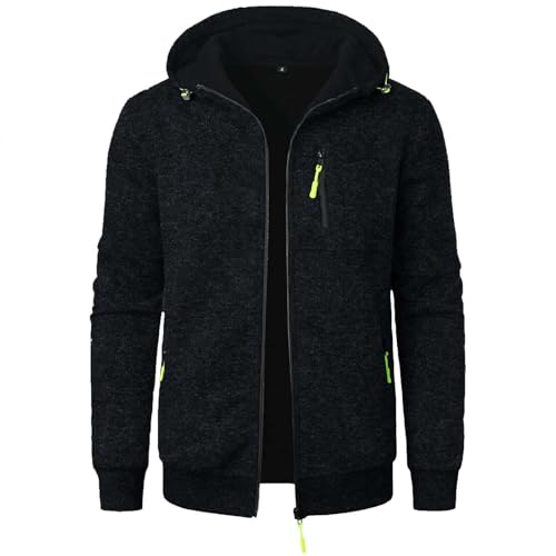 Herren Hoodie Einfarbig Langarm Sweatjacke Mit Reißverschluss Casual Sweatshirt Jacke Zip Up Hoodies Männer Leicht Kapuzenjacke Outdoor Sportjacke Kapuzenpullover Warm Freizeitjacke Übergangsjacke von ZWDC