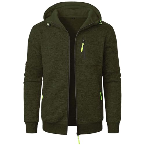 Herren Hoodie Einfarbig Langarm Sweatjacke Mit Reißverschluss Casual Sweatshirt Jacke Zip Up Hoodies Männer Leicht Kapuzenjacke Outdoor Sportjacke Kapuzenpullover Warm Freizeitjacke Übergangsjacke von ZWDC