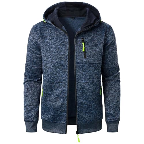 Herren Hoodie Einfarbig Langarm Sweatjacke Mit Reißverschluss Casual Sweatshirt Jacke Zip Up Hoodies Männer Leicht Kapuzenjacke Outdoor Sportjacke Kapuzenpullover Warm Freizeitjacke Übergangsjacke von ZWDC