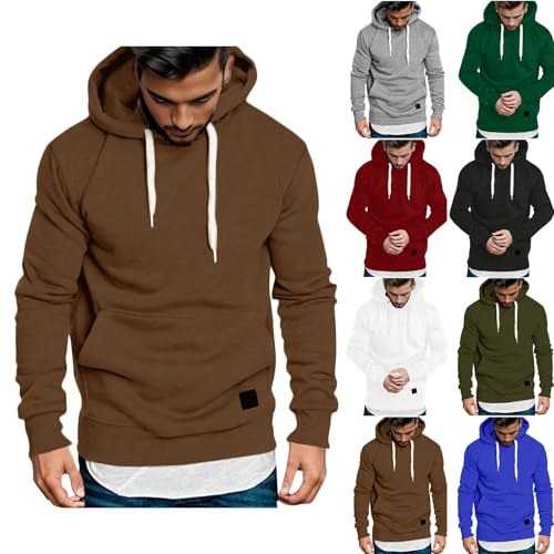 Hoodies Herren Oversize Sport Sportlich Kapuzenpullover Herren mit Zwei Taschen Langarm Herbst Winter Outfit Männer Casual Loose Kapuzenpulli Oversize Kapuzen Pullover Sweatjacke von ZWDC