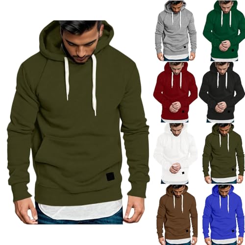 Hoodies Herren Oversize Sport Sportlich Kapuzenpullover Herren mit Zwei Taschen Langarm Herbst Winter Outfit Männer Casual Loose Kapuzenpulli Oversize Kapuzen Pullover Sweatjacke von ZWDC
