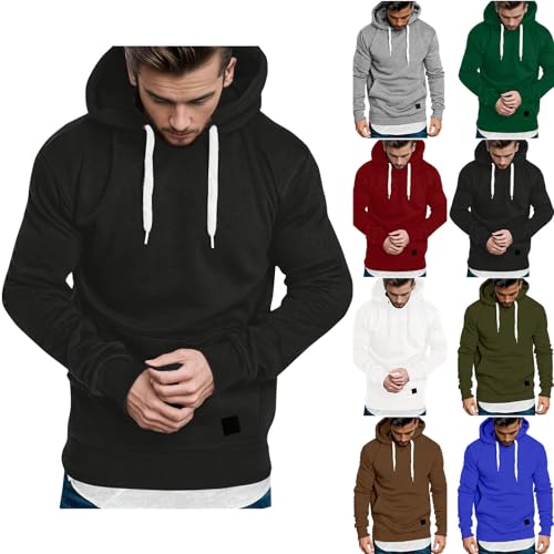 Hoodies Herren Oversize Sport Sportlich Kapuzenpullover Herren mit Zwei Taschen Langarm Herbst Winter Outfit Männer Casual Loose Kapuzenpulli Oversize Kapuzen Pullover Sweatjacke von ZWDC