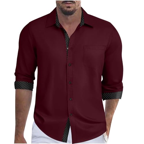 Leinenhemd Herren Hemd Kurzarm Leinenshirt Button Down Regular Freizeithemd Businesshemd Sommer Casual Regular Fit Shirt Sommer Strand Leinen Shirt von ZWDC