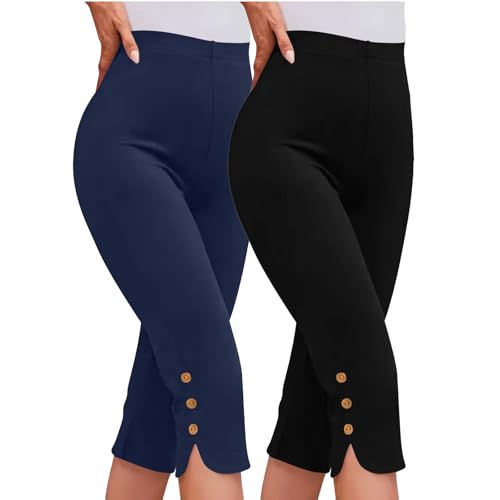 ZWDC 2er Pack High Waist Leggings Damen Blickdichte Elastische Sporthosen mit Bauchkontrolle für Yoga Fitness Gym und Outdoor Aktivitäten Weiche Atmungsaktive Leggins für Damen von ZWDC