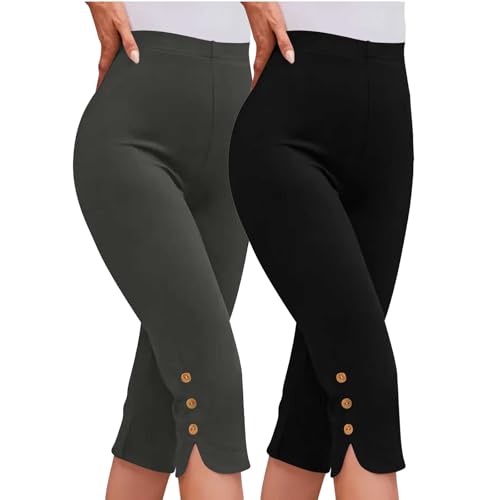 ZWDC 2er Pack High Waist Leggings Damen Blickdichte Elastische Sporthosen mit Bauchkontrolle für Yoga Fitness Gym und Outdoor Aktivitäten Weiche Atmungsaktive Leggins für Damen von ZWDC