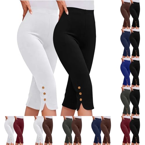 ZWDC 2er Pack High Waist Leggings Damen Blickdichte Elastische Sporthosen mit Bauchkontrolle für Yoga Fitness Gym und Outdoor Aktivitäten Weiche Atmungsaktive Leggins für Damen von ZWDC