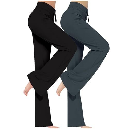 ZWDC 2er Pack Yogahose Damen Schlaghose Baumwolle Activewear Hosen High Waist Yoga Pants Bootcut Jeans Stretch Flared Stoffhose Flare Leggings Haushose Weites Bein Jazzpants Lang ZWDC 2er Pack Yogahose Damen Schlaghose Baumwolle Activewear Hosen High Waist Yoga Pants Bootcut Jeans Stretch Flared Stoffhose Flare Leggings Haushose Weites Bein Jazzpants Lang von ZWDC