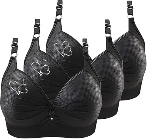 ZWDC 3er Pack BHS Damen Ohne Buegel Vollschalen Bequem Guter Halt Große Brüste Wirefree Super Push Up BH Gegen Hängebrust Brüste Klassische-BH Minimizer Bra von ZWDC