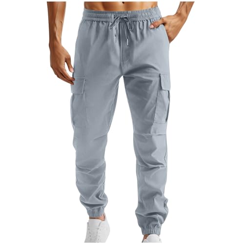 ZWDC Cargohose Herren Winter Arbeitshosen Männer mit 6 Taschen Herren Hose Lang Rangerhose Herren Hose Lang Regular Fit mit Taschen Elastischer Bund Universal Fit von ZWDC