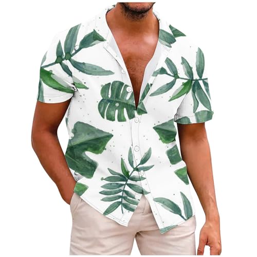 ZWDC Hemden Herren Langarm, Hawaii Hemd Männer Baumwolle, Jeanshemd Herren, Hawaiihemd Herren Kurzarm, Hawaii Hemd Männer, Freizeithemden Für Herren, Hemd Herren von ZWDC