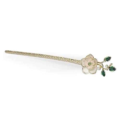 Chinesischer Haarstab Moderner einfacher Pan Hairpin Camellia Blossom Hair Stick für Frauen Mädchen von ZWEBY