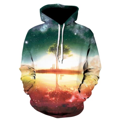 Hoodie Herren Urban Unisex 3D Druck Kapuzenpullover Männer Florid Motive Pullover Slim Fit Langarm Pullover Casual Party Sweatshirt Pullover Für Paare RGC-02 3XL von ZWENDE