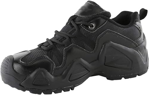 ZWESKUX Herren-Low-Top-Trekking- und Wanderschuhe, Outdoor-Camping-Schuhe, Kampfstiefel, rutschfeste Trainings-Taktikstiefel,39,Black von ZWESKUX