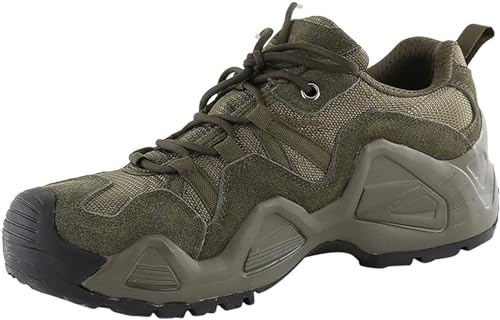 ZWESKUX Herren-Low-Top-Trekking- und Wanderschuhe, Outdoor-Camping-Schuhe, Kampfstiefel, rutschfeste Trainings-Taktikstiefel,39,Green von ZWESKUX