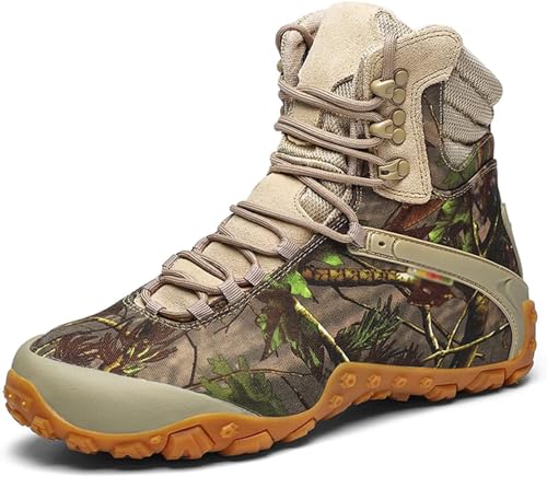 ZWESKUX Unisex Outdoor Tall Camouflage Wanderstiefel Taktische Stiefel Wasserdichte Trekkingschuhe,40,Beige von ZWESKUX