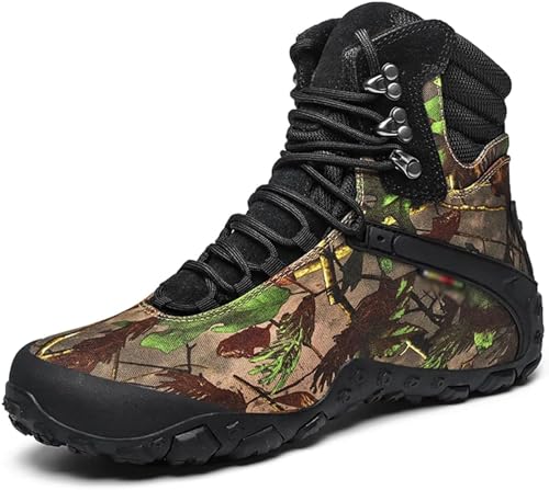 ZWESKUX Unisex Outdoor Tall Camouflage Wanderstiefel Taktische Stiefel Wasserdichte Trekkingschuhe,41,Black von ZWESKUX