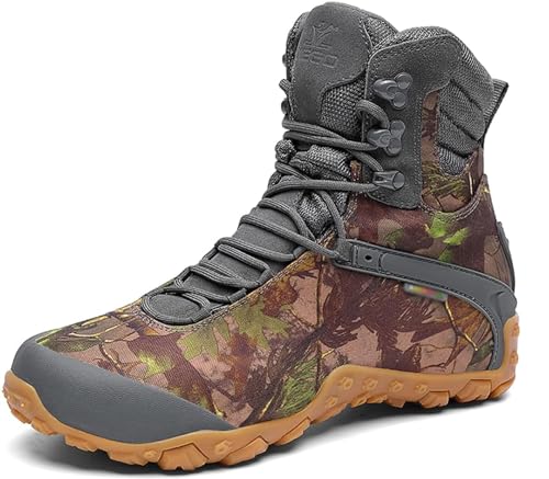 ZWESKUX Unisex Outdoor Tall Camouflage Wanderstiefel Taktische Stiefel Wasserdichte Trekkingschuhe,41,Grey von ZWESKUX