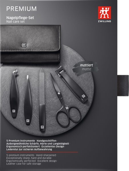 ZWILLING Beauty Nagelpflege Set Leder schwarz 5-teilig mit Nagelknipser 1 Stk. ZWILLING Beauty Nagelpflege Set Leder schwarz 5-teilig mit Nagelknipser 1 Stk. von ZWILLING Beauty