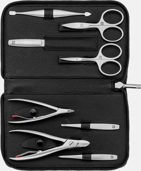 ZWILLING Beauty Reißverschluss-Etui, Rindleder, black, 8-tlg. von ZWILLING Beauty