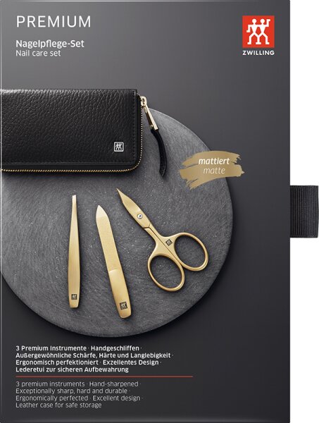 ZWILLING Beauty Reißverschluss-Etui, Rindleder, schwarz, 3-tlg. von ZWILLING Beauty