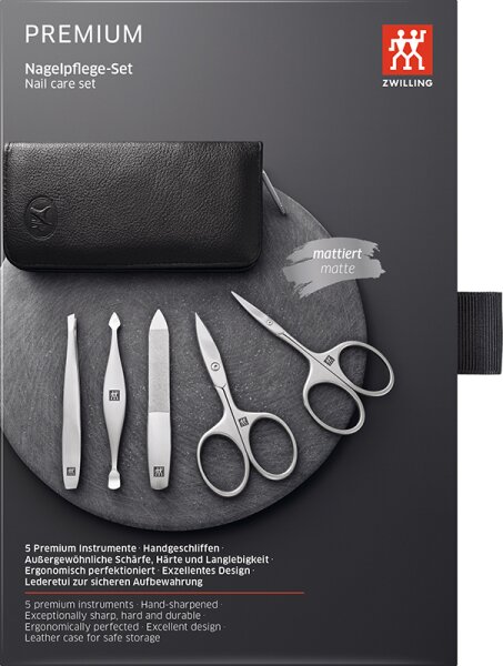 Zwilling Reißverschluss-Etui, Yakleder, 5-tlg. Schwarz 1 Stk. von ZWILLING Beauty