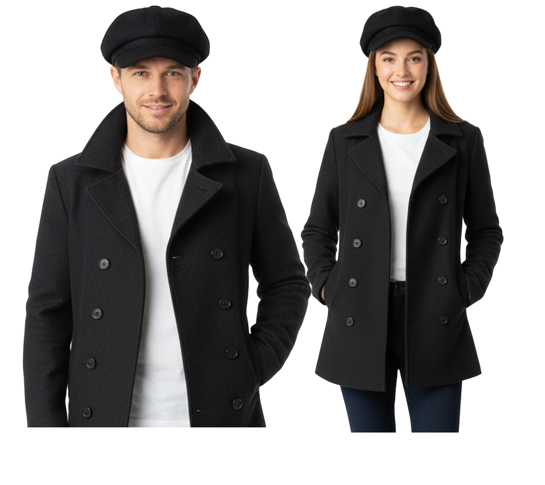 ZWILLINGSHERZ Ballon-Mütze im Filz-Style Baker-Boy-Mütze Kopfbedeckung Sommer-Cap Schirm-Mütze KL3888-1 Schwarz von ZWILLINGSHERZ