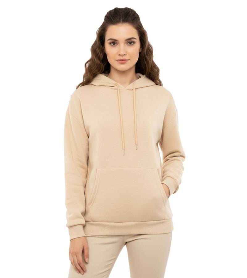 ZWILLINGSHERZ Hoodie Damen Sweat-Pullover Kapuzenpullover mit Tasche 46093-29 Beige von ZWILLINGSHERZ