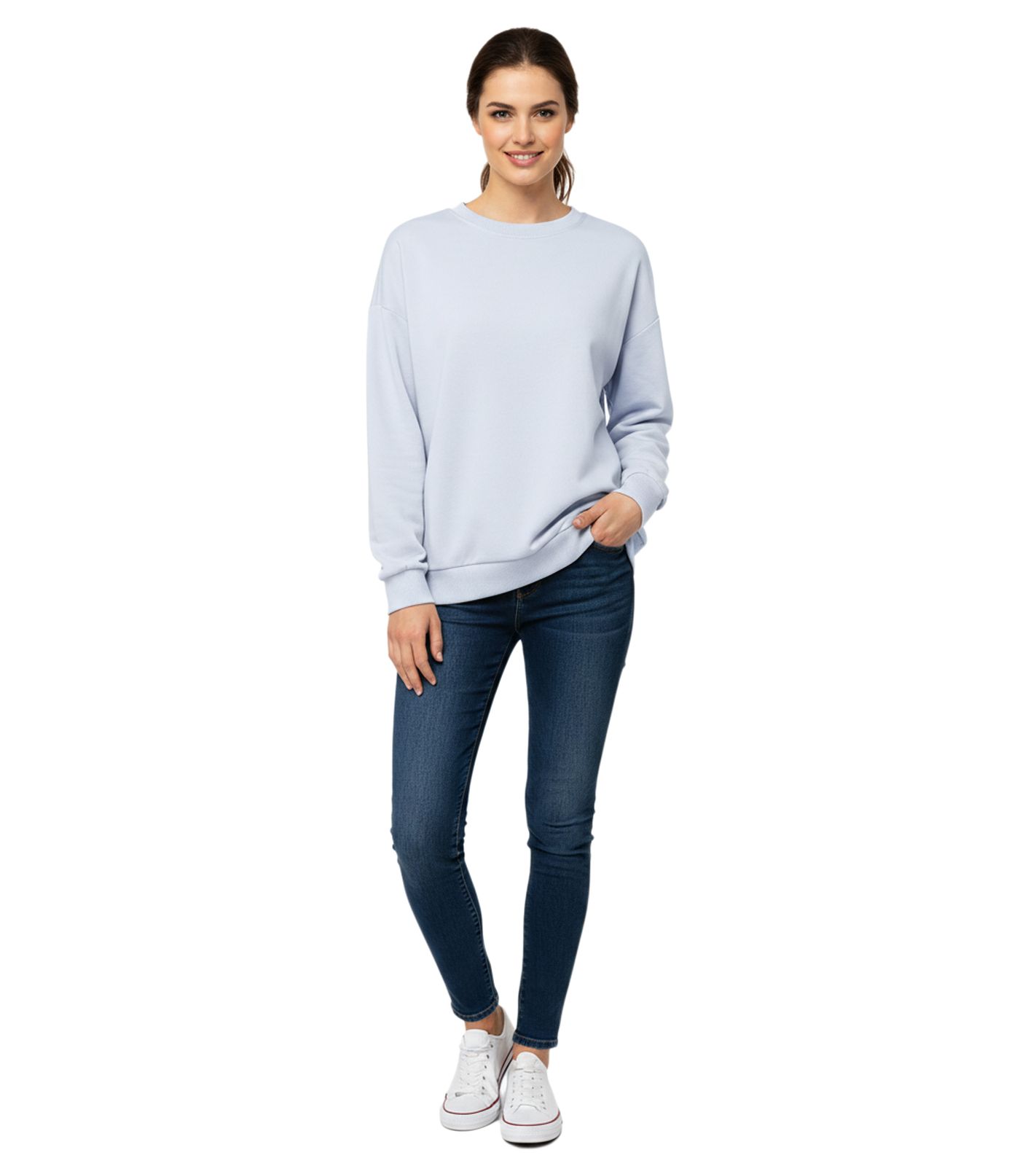 ZWILLINGSHERZ Pullover Damen Sweat-Pullover schlichter Winter-Pulli mit Rundhals 46092-84 Hellblau von ZWILLINGSHERZ