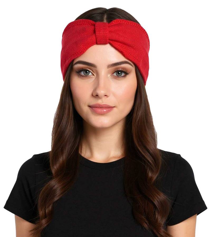 ZWILLINGSHERZ Strick-Stirnband Kaschmir-Stirnband Kopfbedeckung Feinstrick Winter-Stirnband Accessoire 8007 Rot von ZWILLINGSHERZ