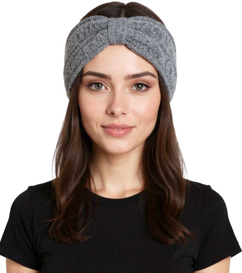 ZWILLINGSHERZ Strick-Stirnband Kaschmir-Stirnband Kopfbedeckung Winter-Stirnband Filz Accessoire 8007 Dunkelgrau von ZWILLINGSHERZ