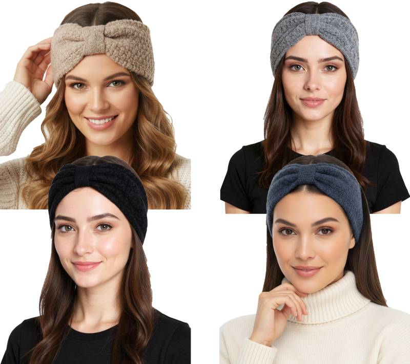 ZWILLINGSHERZ Strick-Stirnband Kaschmir-Stirnband Kopfbedeckung Winter-Stirnband Filz Accessoire 8007 Grau, Jeansblau, Schwarz oder Beige von ZWILLINGSHERZ