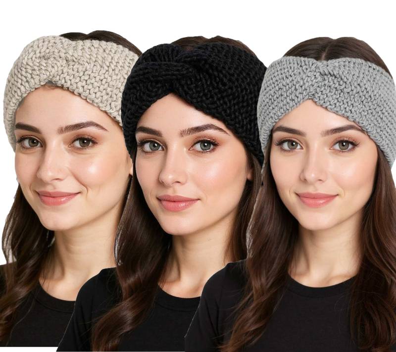 ZWILLINGSHERZ Strick-Stirnband Stirnband mit Wolle Kopfbedeckung Grobstrick Winter-Stirnband Accessoire 8007 Hellgrau, Hell-Beige oder Schwarz ZWILLINGSHERZ Strick-Stirnband Stirnband mit Wolle Kopfbedeckung Grobstrick Winter-Stirnband Accessoire 8007 Hellgrau, Hell-Beige oder Schwarz von ZWILLINGSHERZ