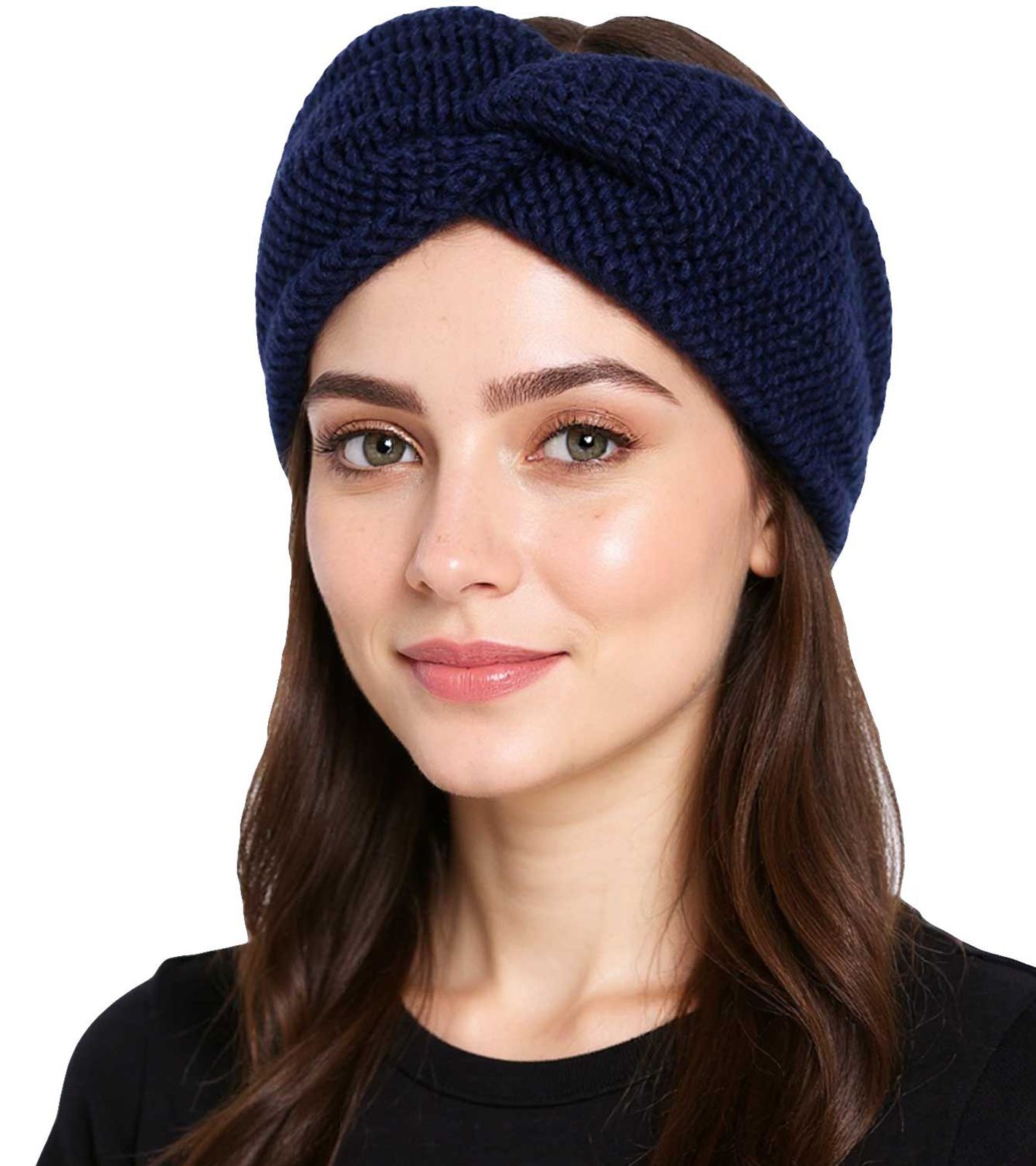 ZWILLINGSHERZ Strick-Stirnband Stirnband mit Wolle Kopfbedeckung Grobstrick Winter-Stirnband Accessoire 8007 Navy-Blau ZWILLINGSHERZ Strick-Stirnband Stirnband mit Wolle Kopfbedeckung Grobstrick Winter-Stirnband Accessoire 8007 Navy-Blau von ZWILLINGSHERZ