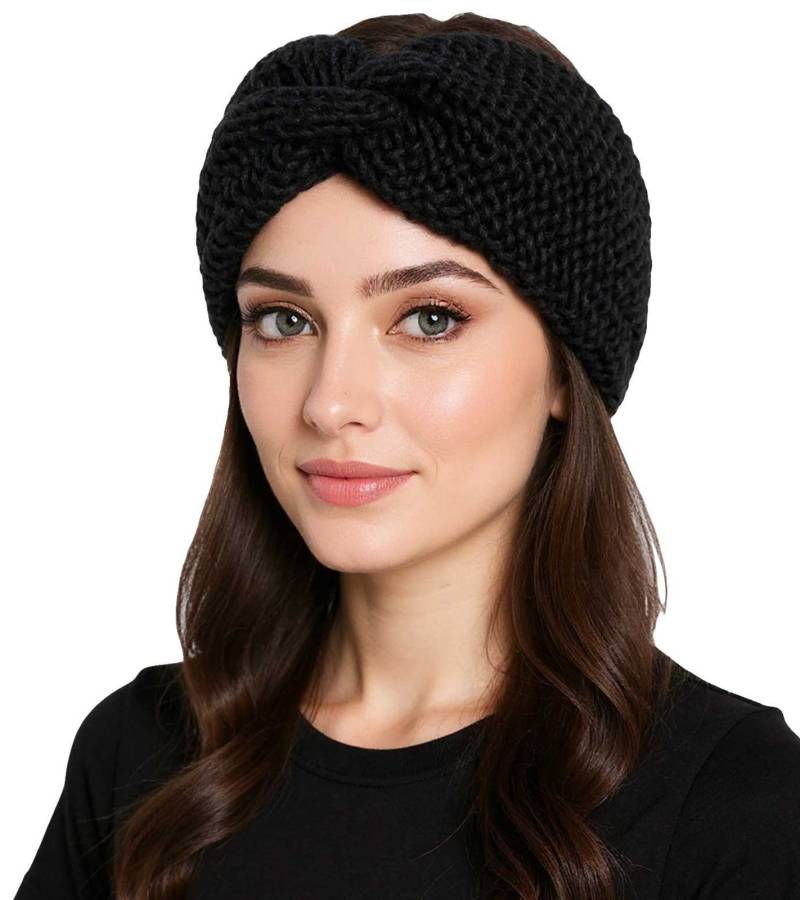 ZWILLINGSHERZ Strick-Stirnband Stirnband mit Wolle Kopfbedeckung Grobstrick Winter-Stirnband Accessoire 8007 Schwarz ZWILLINGSHERZ Strick-Stirnband Stirnband mit Wolle Kopfbedeckung Grobstrick Winter-Stirnband Accessoire 8007 Schwarz von ZWILLINGSHERZ
